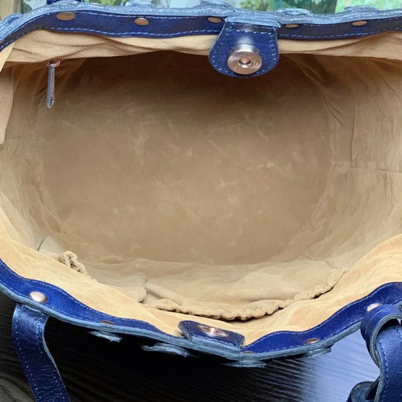 PATRICIA NASH Navy Leather Twisted Braid Mizzana Tote NWT - Picture 9 of 11